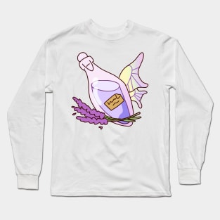Purple Wings: Glass Bottle with Lilac Water and Grass Long Sleeve T-Shirt